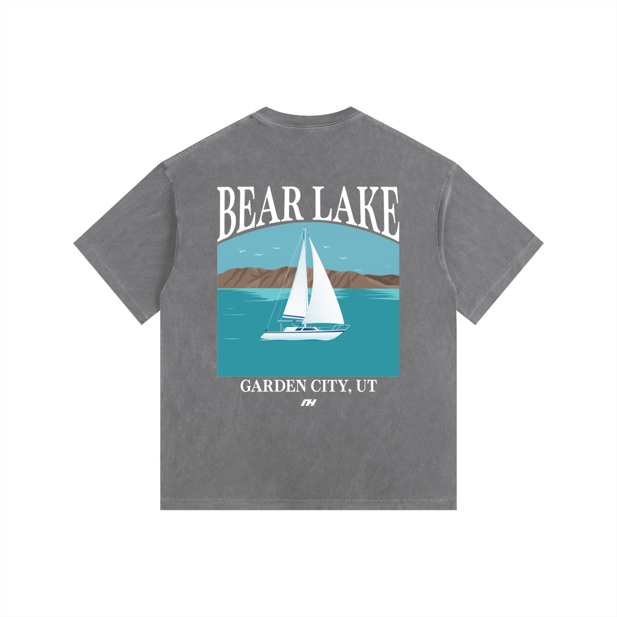 Bear Lake Sailboat Vintage Oversized T-Shirt