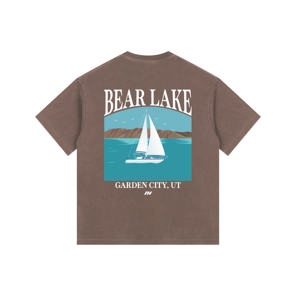 Bear Lake Sailboat Vintage Oversized T-Shirt