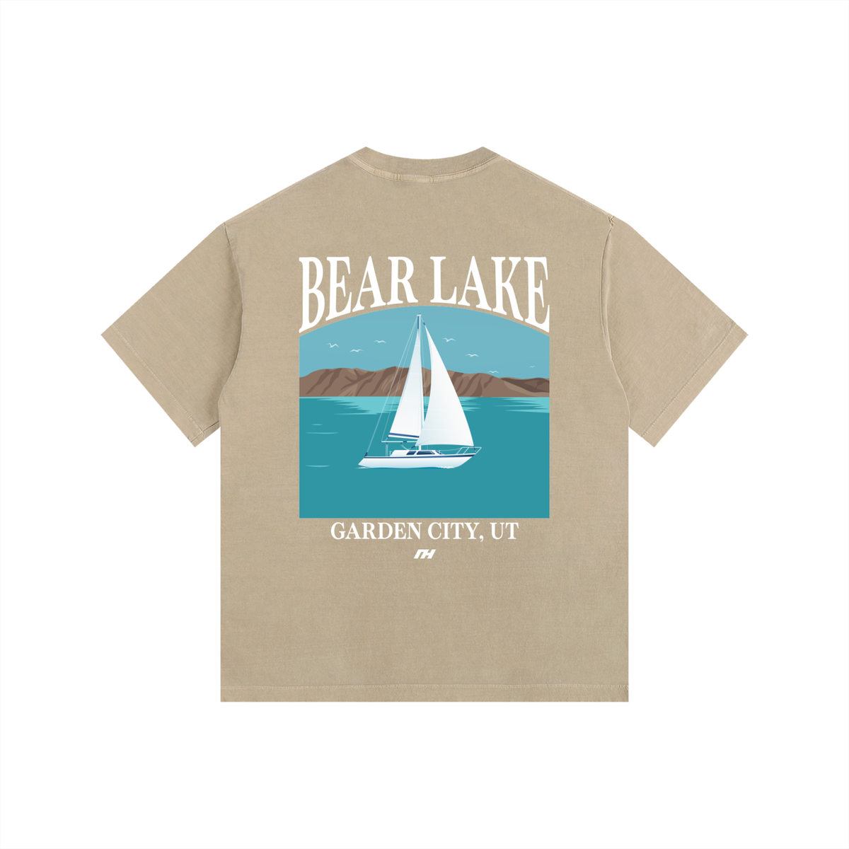 Bear Lake Sailboat Vintage Oversized T-Shirt